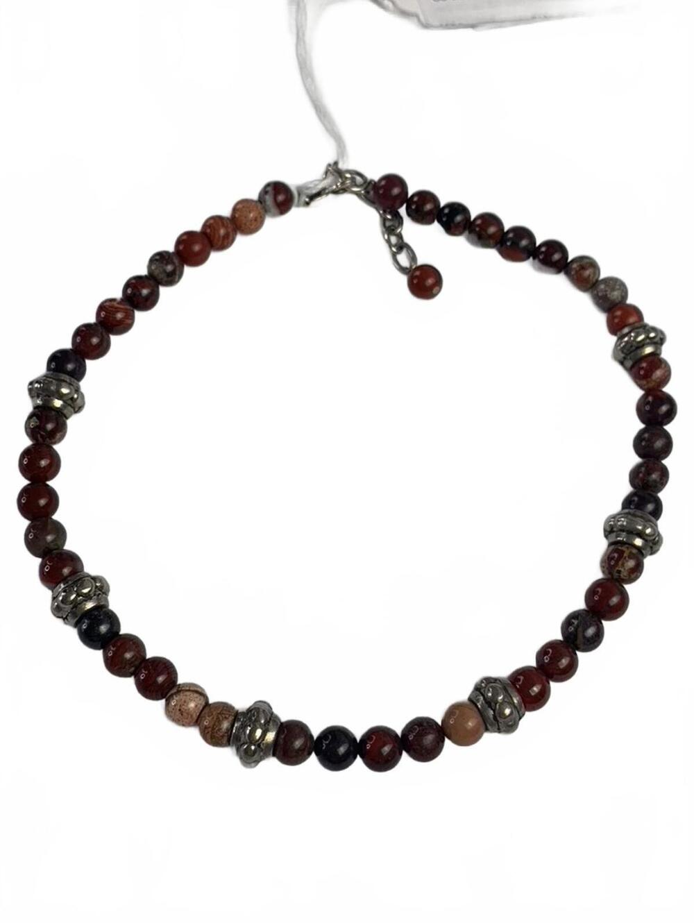 Jasper Strand with Cast Sterling Silver Beads and Findings